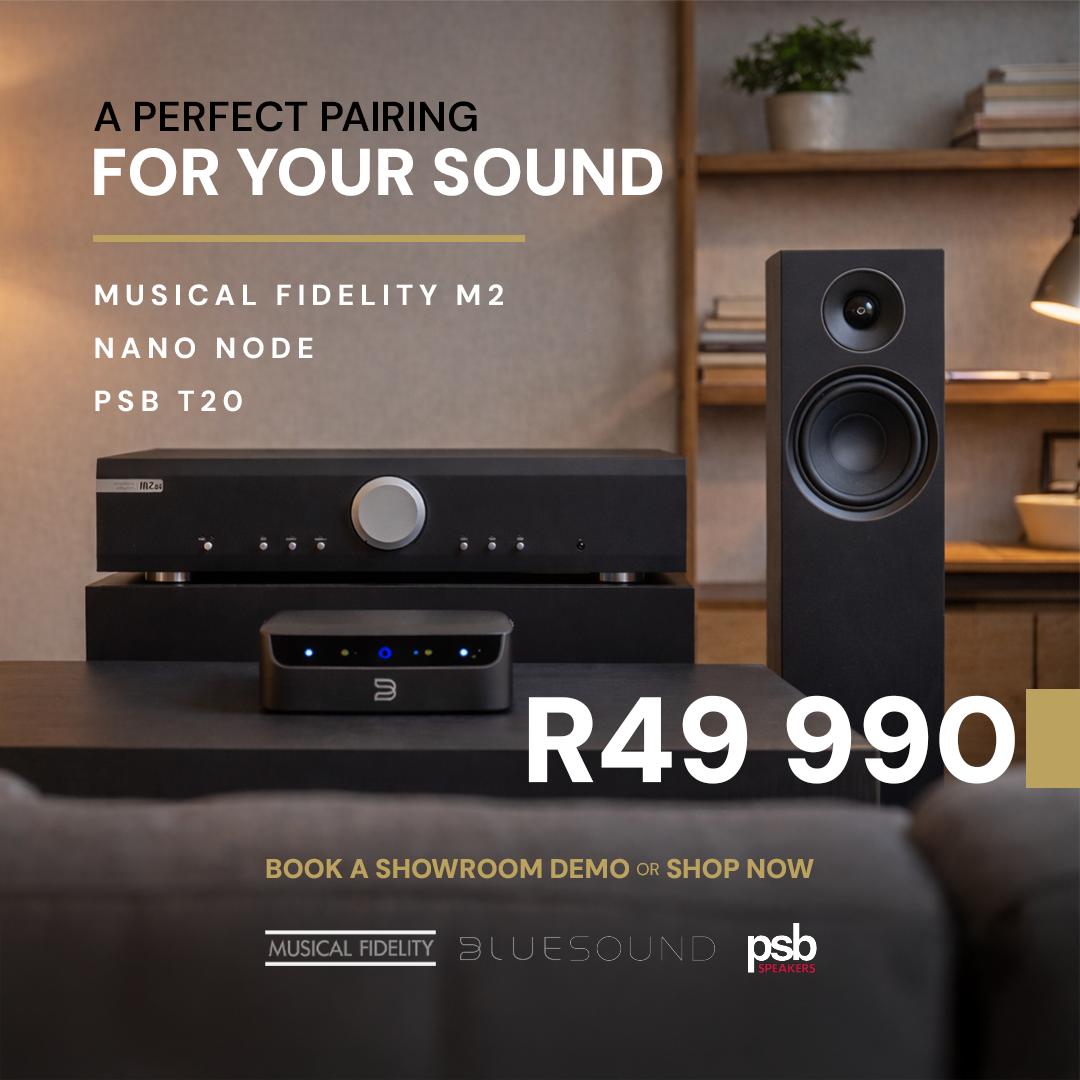Musical Fidelity M2si + Bluesound NODE NANO + PSB T20